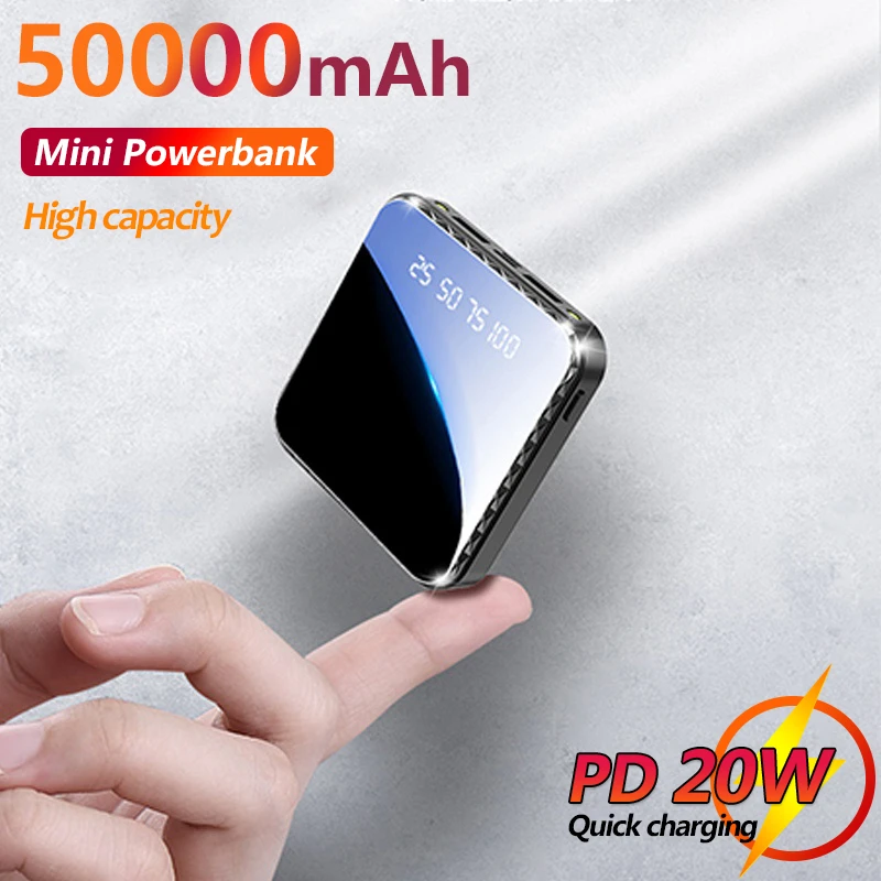 usb c power bank 50000mAh Power Bank high quality Charger External Battery Fast Charger Digital Display Mini Power Bank for Samsung Xiaomi Iphone slim power bank