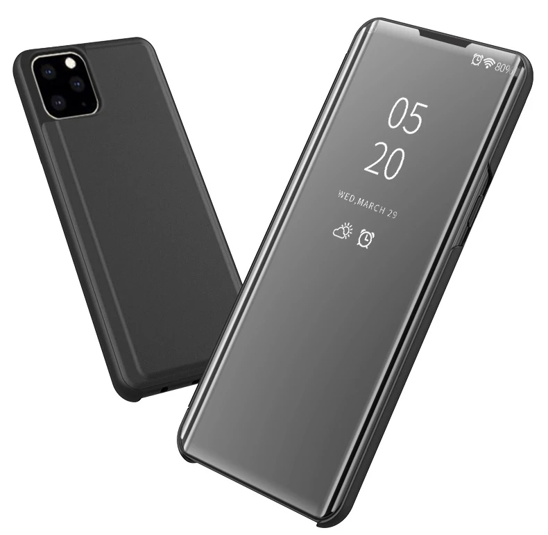 10 шт. прозрачный флип-чехол с подставкой для iPhone 11 Pro Max XS XR X 8 7 6 6S Plus зеркальный держатель с эффектом полной защиты