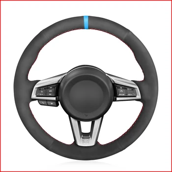 

MEWANT Black Suede Hand Sew Comfortable Soft Steering Wheel Cover for Mazda MX5 MX-5 2016 2017 2018 2019 2020