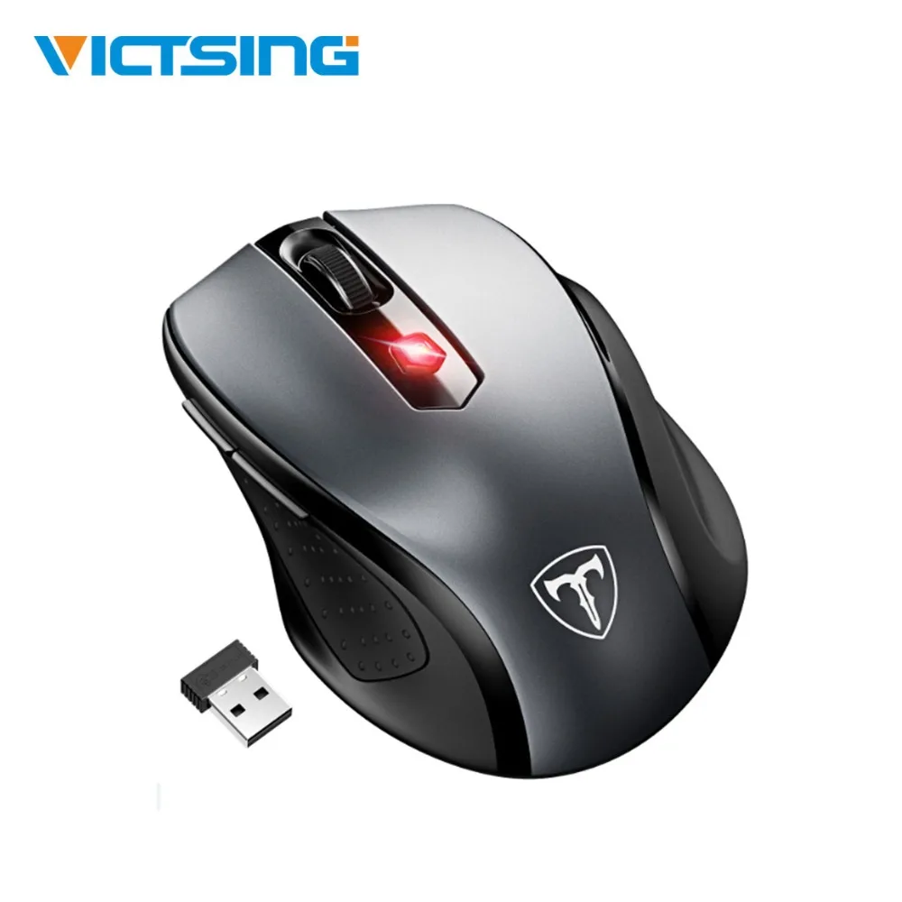

VicTsing Wireless Mouse Ergonomic Mouse Mobile Optical Mice 2.4G with USB Receiver 5 Adjustable DPI 6 Buttons for Laptop PC