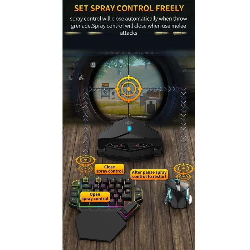 Bluetooth Gaming Converter Keyboard Mouse Adapter with USB C 3 5mm Dual Headphone Port Battle Dock Only for Android