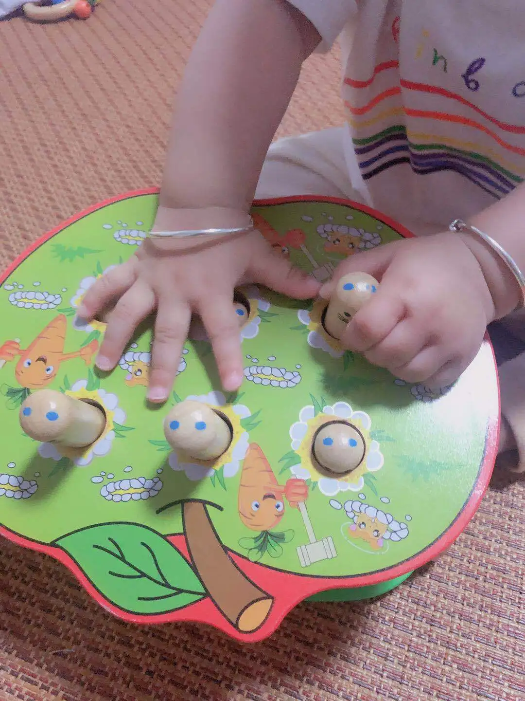 

Youdele Children Wooden Play Hamster Apple Beating Table Children'S Educational Toy