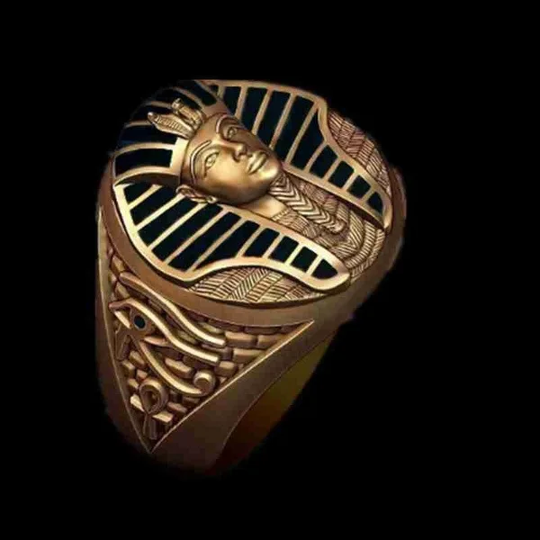 Модное Трендовое винтажное Золотое кольцо в стиле хип-хоп панк-рок со сфинксом в древнем египетском стиле для мужчин и женщин, роскошные кольца, мужские ювелирные изделия оптом