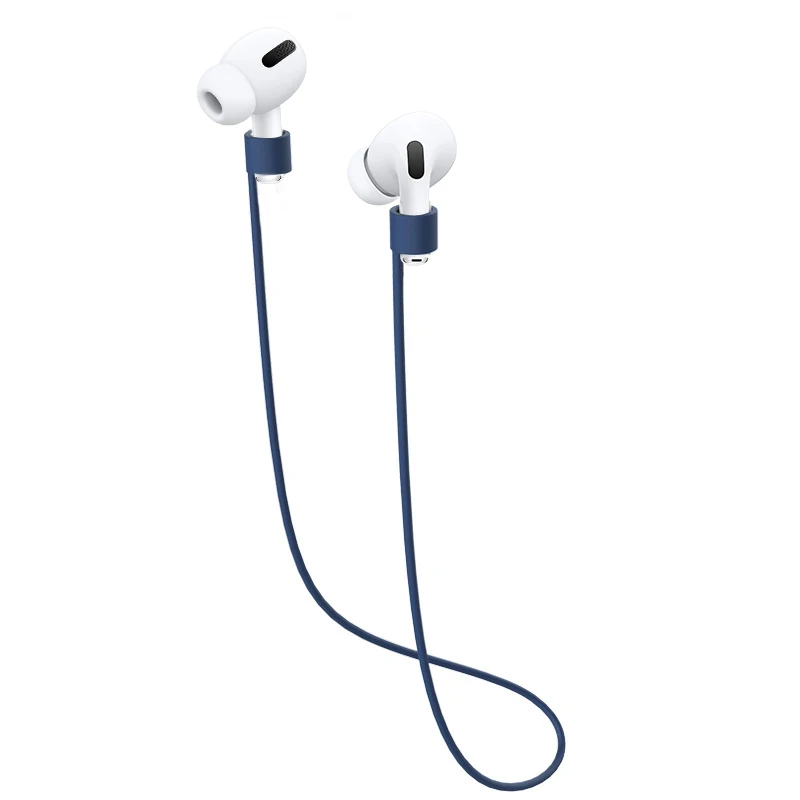 Anti-Lost Rope Чехол для Apple AirPods Pro TWS беспроводной Bluetooth футляр для наушников тонкий силиконовый Air Pods Pro противоударный чехол с брелоком - Цвет: Anti-Lost Rope