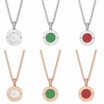 

Never Fading Alloy Charm Original Round Necklace, Classic Micro Label, Gift for Girlfriend Holiday Jewelry