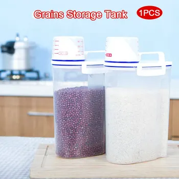 

Storage Container Measuring Cup Rice Storage Canister Grain Storage Tanks PP Transparent Kitchen Fresh Keeping Collecting Tank