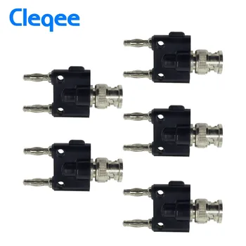 

Cleqee P7007 5PCS Black Q9 Adapter BNC Male Plug to Two Dual 4mm Banana Binding Male Connector