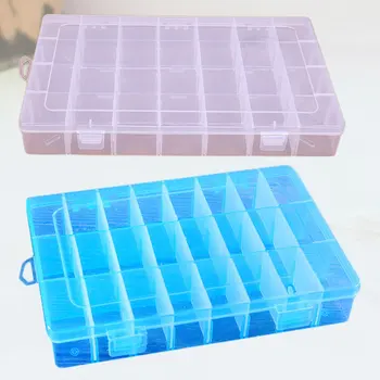 

2 Pcs 28-grid Storage Box Transparent Container for Home Assorted Color