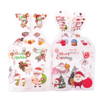 

Cute Transparent Plastic Candy Boxes Party Christmas Gift Box Decorations Large Clear Xmas Cookies Cake Candy Apple Box for kids