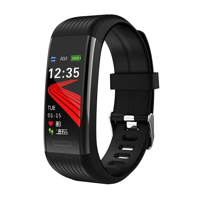 Bluetooth Смарт-браслет шагомер пульсометр кровяное давление фитнес-трекер спортивные Смарт-часы Водонепроницаемый умный браслет - Цвет: Черный