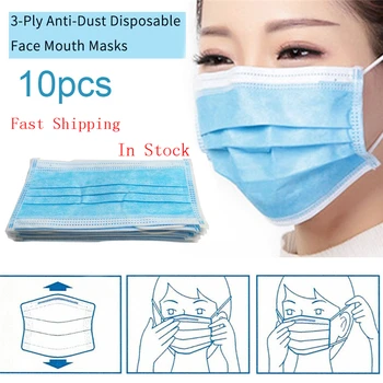 

Hot Selling Mouth Mask 3 Layer Disposable Mouth Mask Daily Breathing Safety Non-woven Fabrics Travel #317