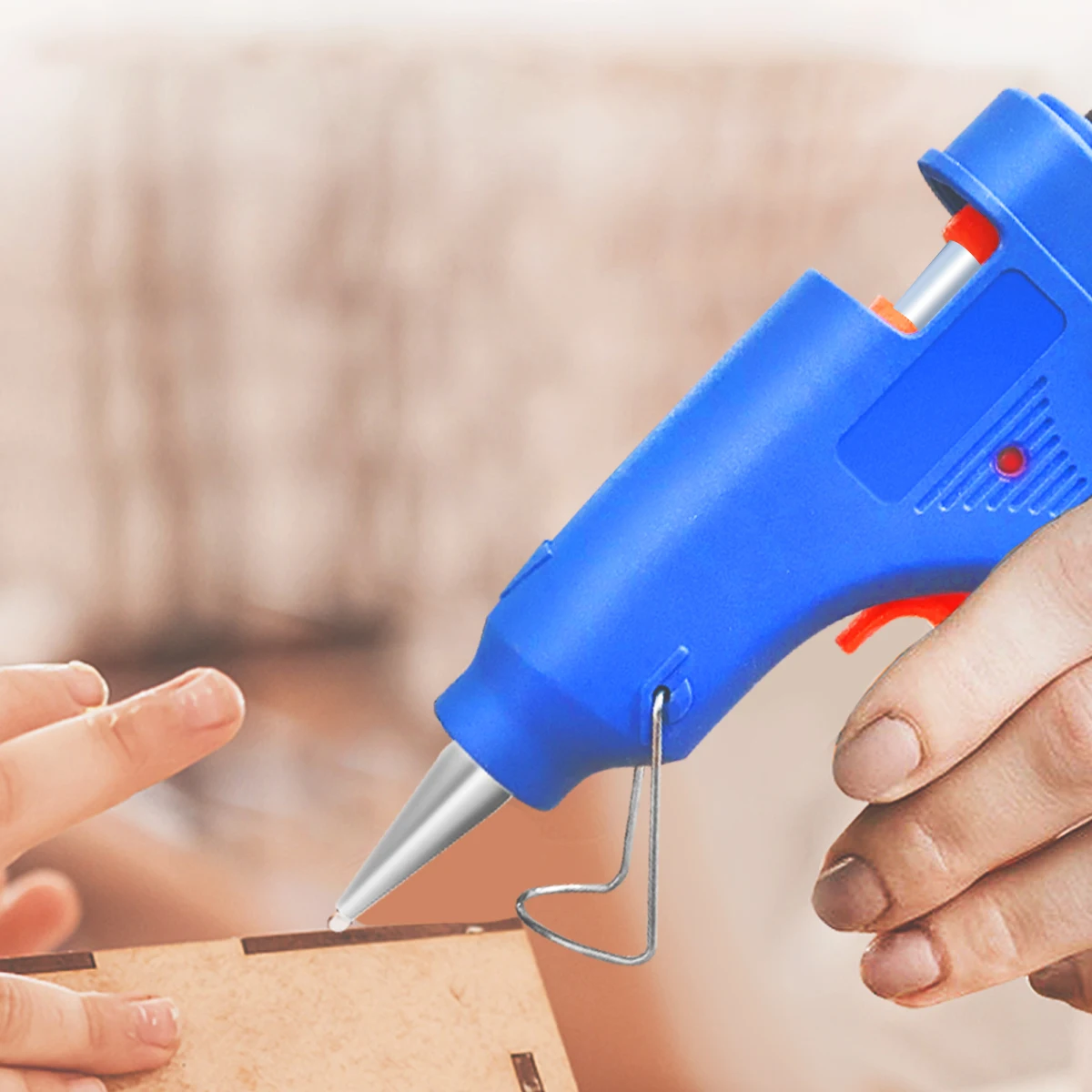 PROSTORMER 고온 히터 용융 핫 글루건, 가정용 DIY 수리 도구, EU 사용, 7mm 글루 스틱 옵션 베이스 히트 미니 건, 20W