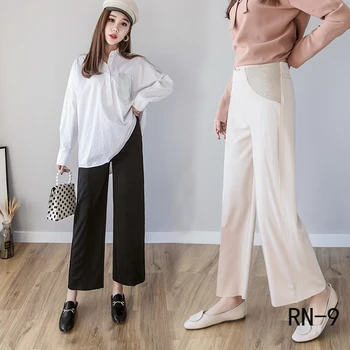 

Women Wide-leg Pants 2020 Spring Thin Pants Soild Pregnant Pants Autumn Loose Casual Maternity Trousers Maternity Wide Pants