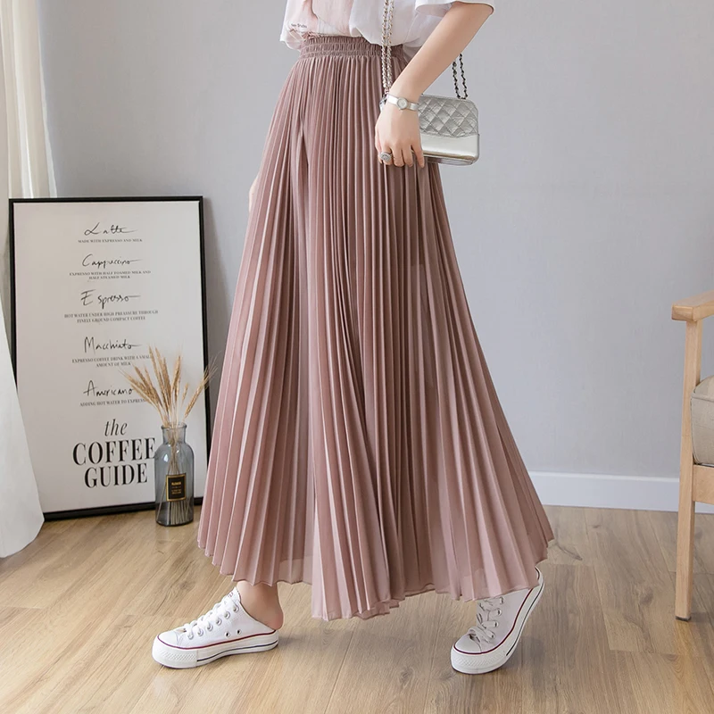 Chiffon Pleated Pants Wide Leg | Womens Summer Pleated