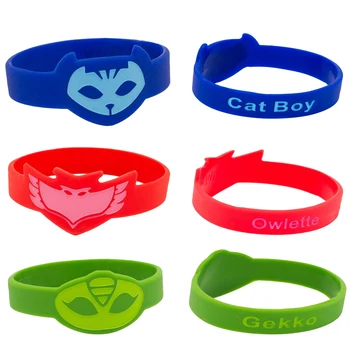 

Pj Masks Juguete Juguete Silicone Sports Bracelet PJ Masks Toy Cartoon Figure PVC Catboy Owlette Gekko Toys for kids Gift