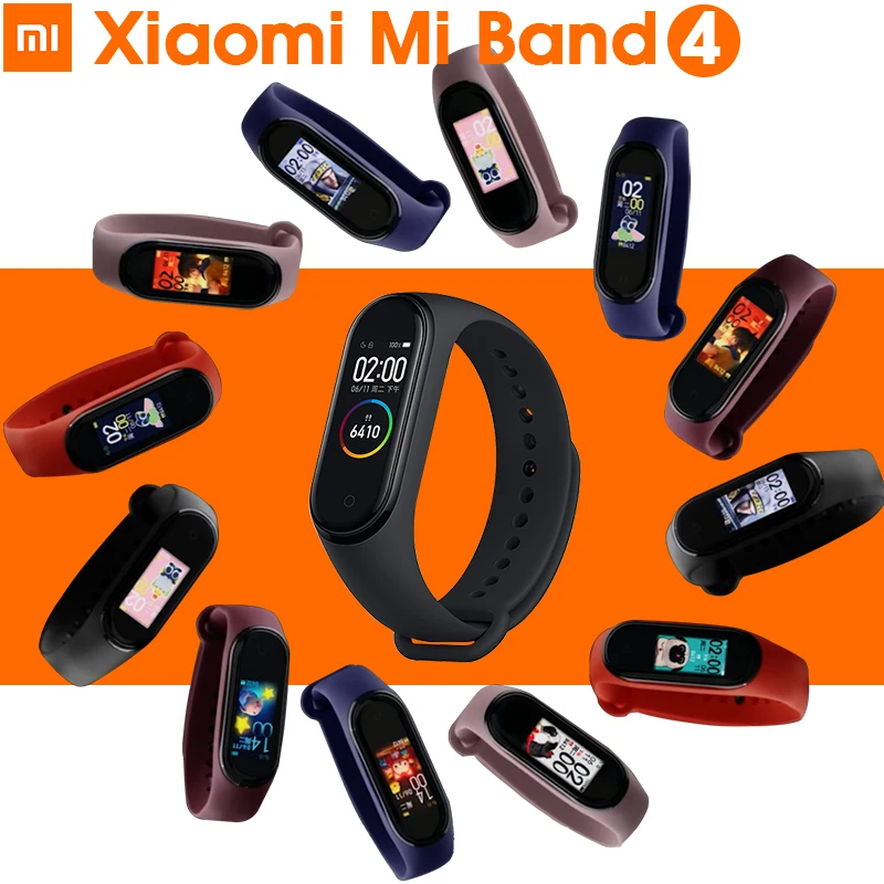 Новинка, Xiaomi mi-браслет 4 с цветным смарт-экраном, браслет для фитнеса, сердечного ритма, 135 мА/ч, Bluetooth 5,0, 50 м, для плавания, mi ng, водонепроницаемый