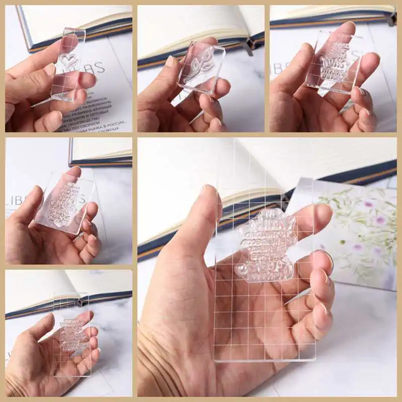 Different Size Transparent Acrylic Block Pad Perfect For Clear Rubber Stamp Use DIY Scrapbooking Crafts Handmade Tool New