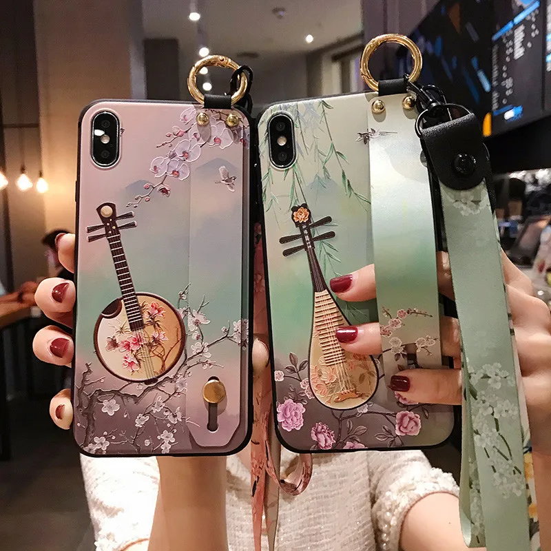 

Suitable for mobile phone iphoneX with the same lanyard wristband mobile phone shell iphone11 anti-drop mobile phone iphone8 bra