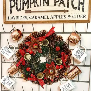 

Christmas Wreaths Artificial Handmade Garland Door Hanging Decorative Supplies for Christmas Party Shopping Mall Window