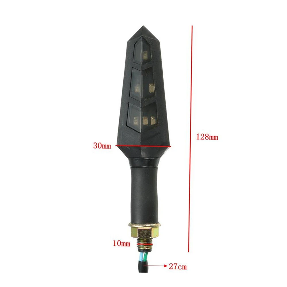 Motorcycle Turn Signal Indicators Blinkers 6 LED Universal Water Flicker Flowing Flexible Amber Light Lamp 12V 1PCS