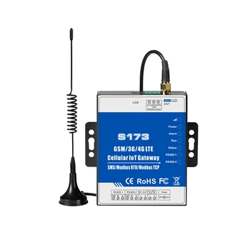 

Dual sim card serial port RS485 to GSM 3G 4G LTE Cellular Gateway server converter S173 support Modbus RTU TCP protocol