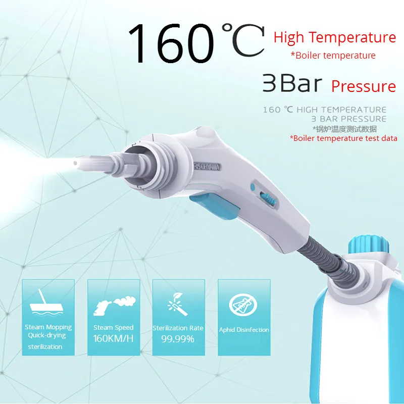 

1201-1400W Household steam cleaner 3bar high pressure air conditioner hood cleaner high temperature cleaner steam cleaner