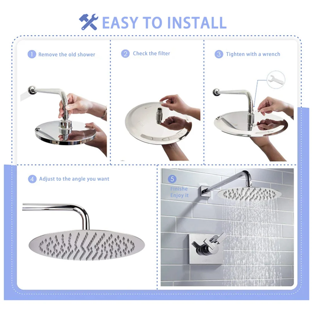 Home decor High Pressure Shower Head, 8 Inch Rain Showerhead, Flow Large Bath Shower 304 Stainless Steel  bathroom Accessories