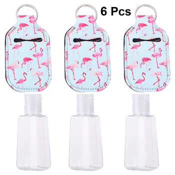 

3 Set 30ml Empty Bottle And Keychain Holder Portable Refillable Hand Sanitizer Bottles And Keychain Carriers For Soap Lotion And