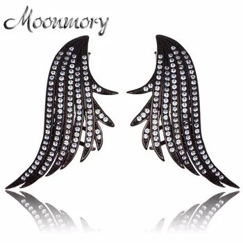 

Lucky Angle Wing Drop Earring For Women High Quality 925 Sterling Silver Drop Earring For Women Vintage Black Earring Pendiente