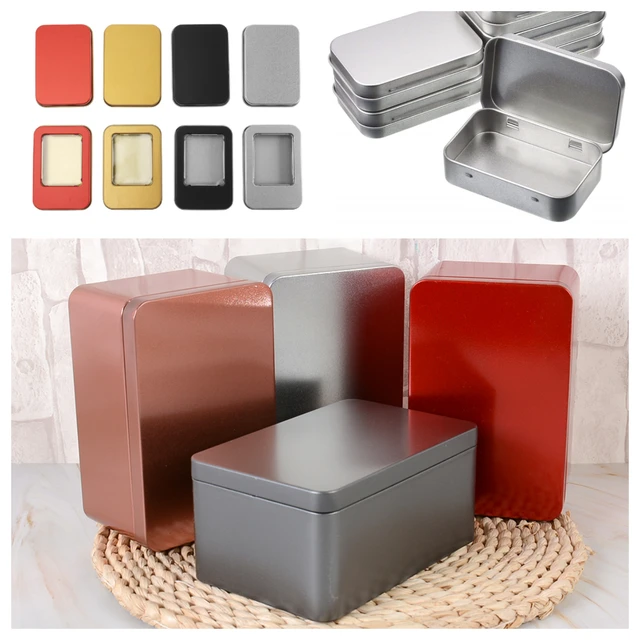 Metal Tin Box Rectangle Large, Square Iron Storage Tin Box