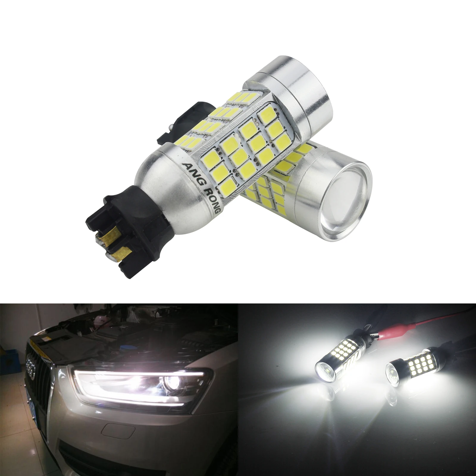 ANGRONG 2x Canbus PW24W PWY24W свет 45 Вт светодиодный сигнал поворота лампы ДХО для Audi VW Golf Volvo