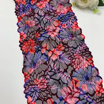 

3y/lot 22cm Stretch Elastic Lace Fabric ColorfulDIY Craft Sewing Supplies Decoration Accessories For Garment Underware Lace Trim