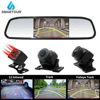 

2.4G 4.3 Inch LCD Monitor Mirror Wireless Car Rear View Backup Camera IP67 Waterproof Car Reverse Camera Parking Reverse Kit