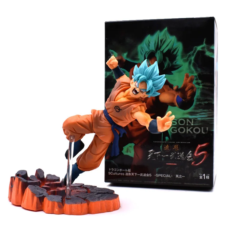 См 2018 Новый 16 см Dragon Ball Z синие волосы Сон Гоку Мультфильм Аниме фигурки героев Мини Кукла Коллекция ПВХ модель подарок для детей