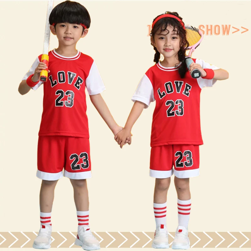 

Kid LSPORT 23# Basketball Set Girls Basketball jersey uniform Breathable Child Sport shirts shorts BasketBall Team train Clothes
