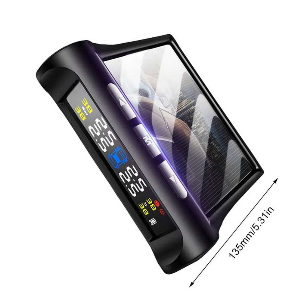 Автомобильный монитор давления в шинах встроенный внешний универсальный монитор Беспроводной Солнечный инструмент обнаружения давления в шинах