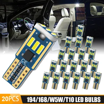 

4/10/20 PCS T10 W5W 194 LED Bulb Car Interior Lights License plate lamp 27mm white Canbus reading dome light Side marker Lamp