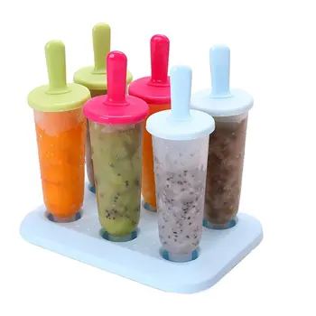 

Creative non-toxic popsicle mold ice cream mold 6 grid round popsicle Summer DIY ice model PP Non-stick