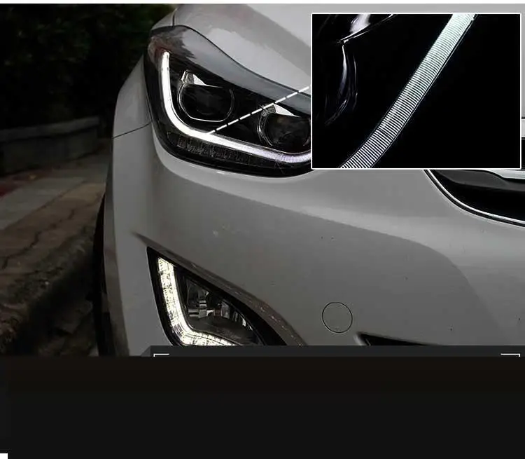Запчасти лампы Luces Para Drl Авто боковой сигнал поворота ходовые Автомобильные светодиодные фары Задние Автомобильные фары в сборе для hyundai Elantra