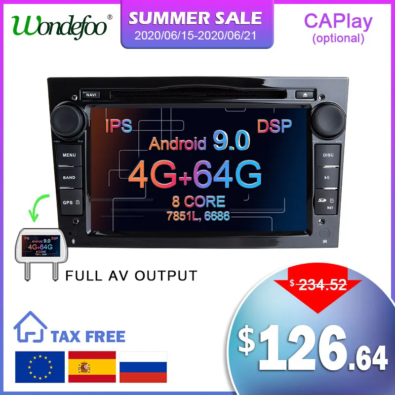 DSP Android 9 0 4G 2 din Автомобильный GPS для Opel Vauxhall Astra H G J Vectra Antara Zafira Corsa Vivaro Meriva Veda без dvd