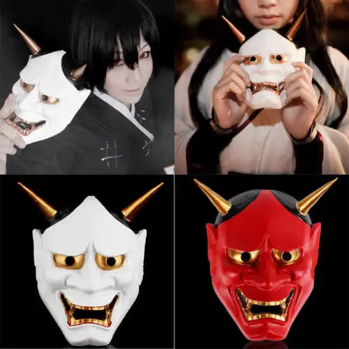 Винтажный Японский буддист злой они Noh Hannya маска на Хеллоуин ужасная маска
