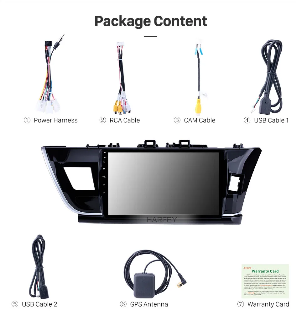 Flash Deal Harfey car multimedia player 10.1" Radio GPS Navigation System For 2014 Toyota Corolla RHD Bluetooth Support SWC 3G WiFi Carplay 14