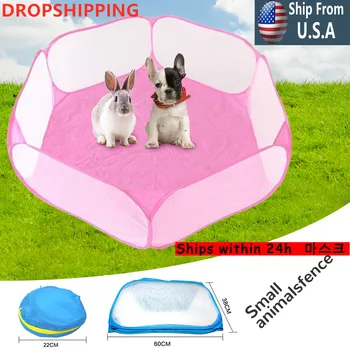

Small Animals Breathable Folding Fence For Hamster Hedgehog Puppy Cat Rabbit Guinea Pig Portable Pet Cat Dog Cage Tent Playpen