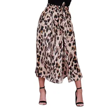 

Leopard Straight Skirts Fashion Women Sexy England Leopard Printed Split Bandage Evening Party Skirt jupe femme saia
