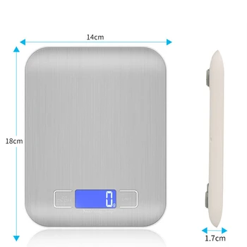 

Electronic Kitchen Scale Stainless Steel Digital Food Scale Weighing Scale LCD High Precision Measuring Tools