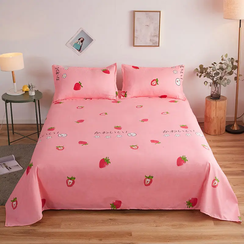 Pineapple Strawberry Bedding Set Lovely Pig Flat Sheet Pillowcase