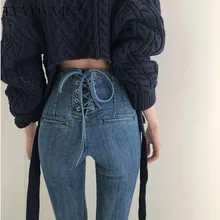 TVVOVVIN летние новые сексуальные модные обтягивающие брюки-клеш, ковбойские синие женские брюки с высокой талией, женские джинсы AS769