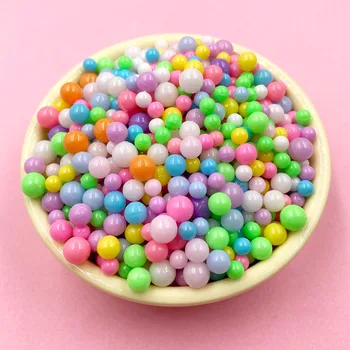 

100g Colorful 3-6mm Simulation Candy Beans For Craft DIY Making Fake Cake Tiny Cute Plastic klei Accessories Kids Christmas Gift