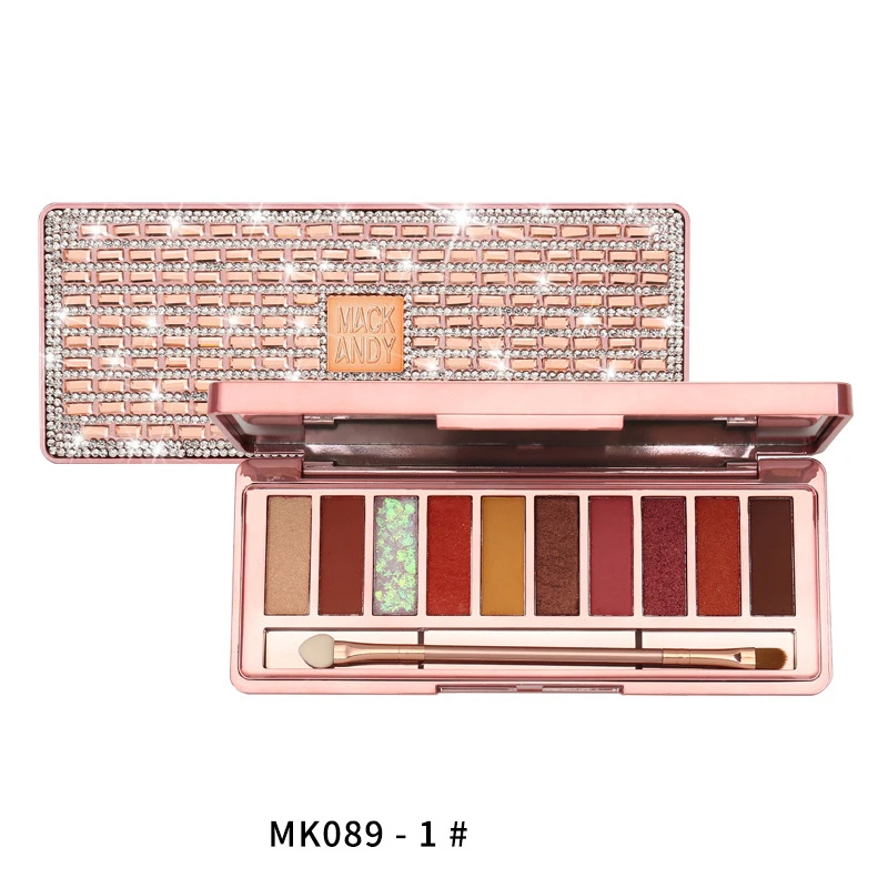 Shimmer Diamond Eyeshadow Pallete водонепроницаемые косметические 10 цветов матовые блестящие тени для макияжа Палитра - Цвет: 1