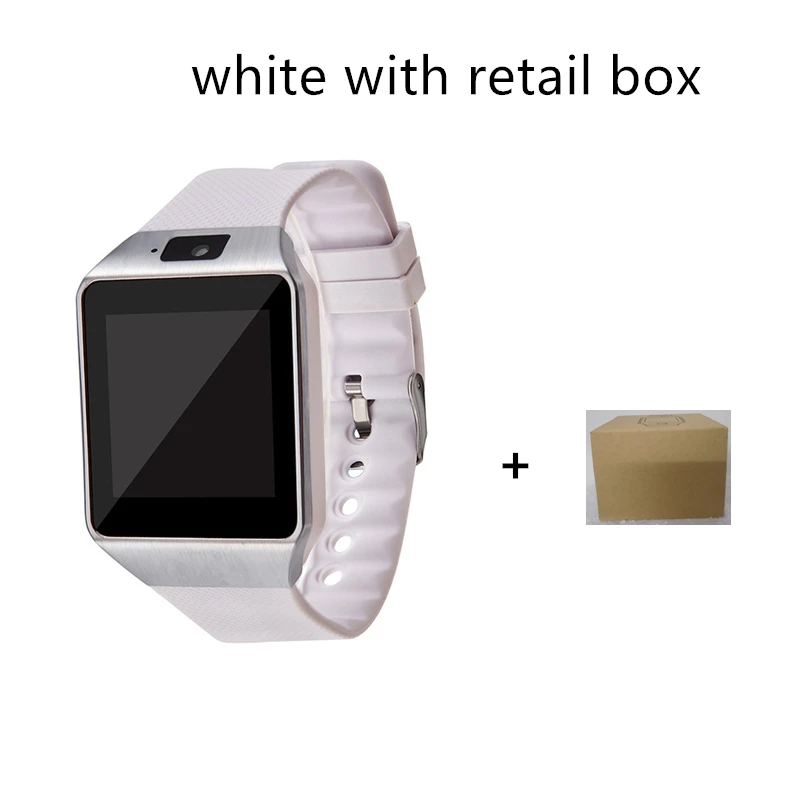 white with box Новые Модные Bluetooth Смарт-часы DZ09 Smartwatch поддержка sim-карты TF камера для iPhone samsung huawei Xiaomi Android телефон - Цвет: white with box